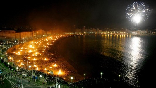 Playas de Riazor y Orzán en la 'Noite de San Xoán'